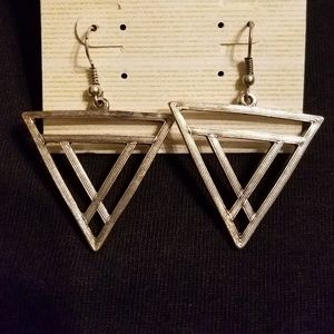Silver Triangle Earrings